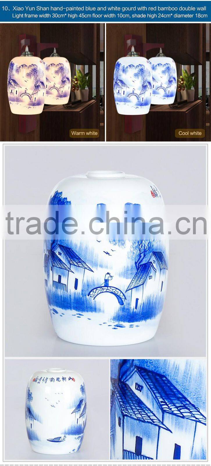 loft style les double wall lamp Industrial antique wall light lamp ceramic wood vintage wall light