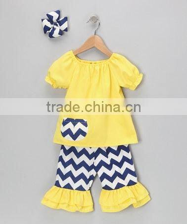 wholesale children clothing Boutique outfits little baby girls ruffle mustard pie remake clothing sets