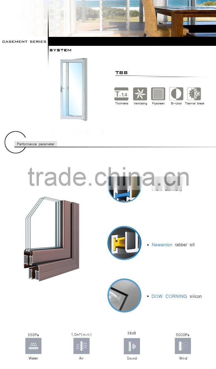 single pane aluminum double glazed french style windows