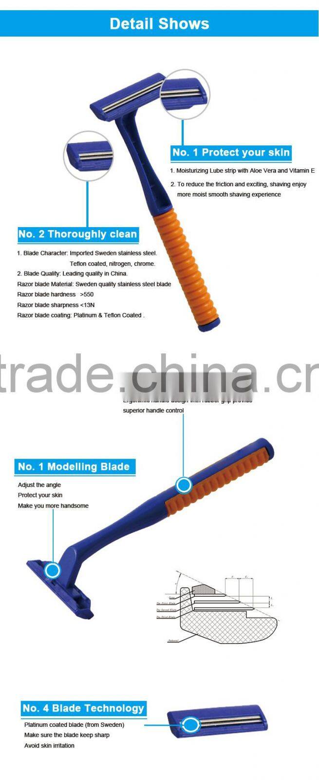 Plastic Handle Disposable Shaving System Razor
