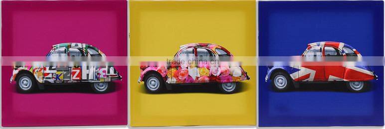 2015 Fashion emboss canvas painting art of car