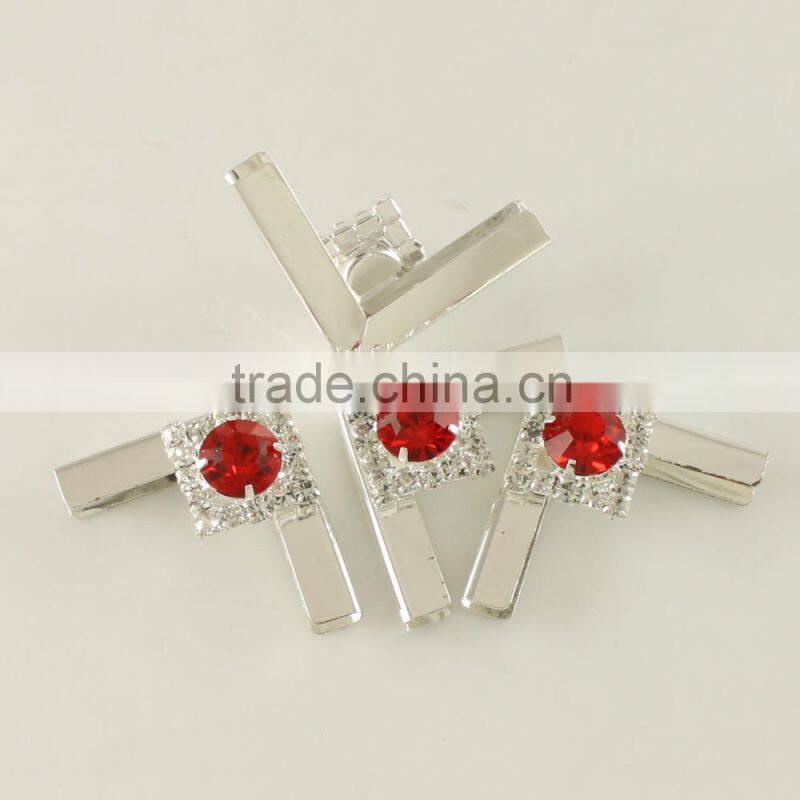 Fashion Decorative Silver Book Corner Protector With Red Crystal S041251