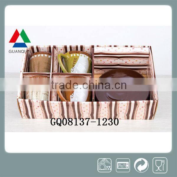 7oz ceramic coffee mugs logo with saucer cheap sales