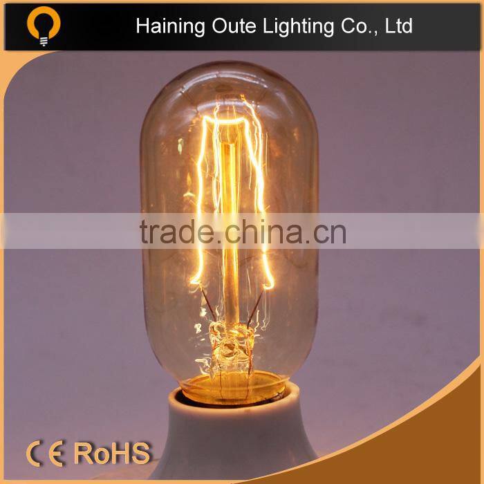 T14 filament edison bulbs straight & spiral filament shape