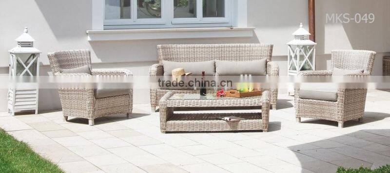Hot sale Wicker Rattan Sofa Set Furniture (1.2mm alu frame with powder coated, 10cm thickness cushion with 250gr polyester)