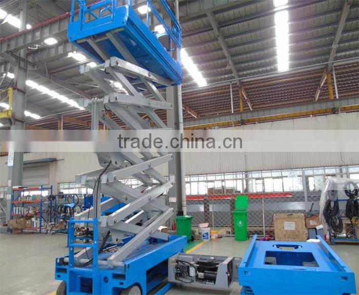 battery power 6m lift height electric mobile scissor lift