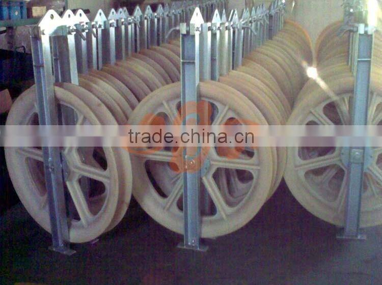 Galvanized steel frame nylon pulley block