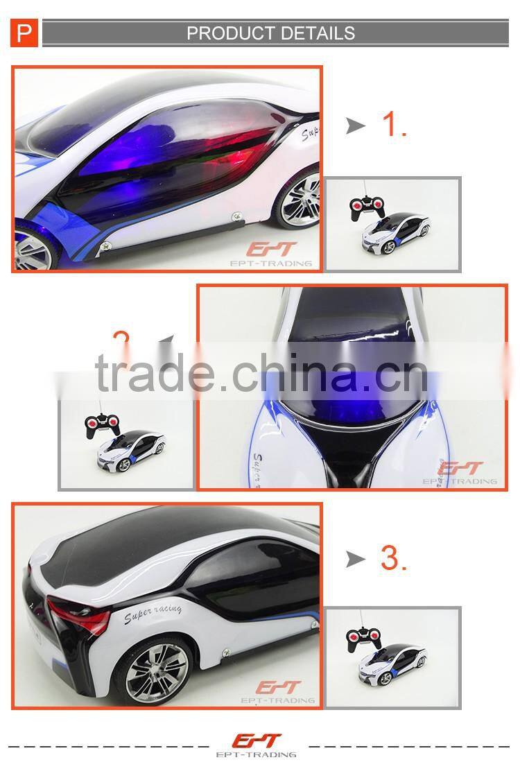 1/18 4 channels kids rc toy remote control car with lights