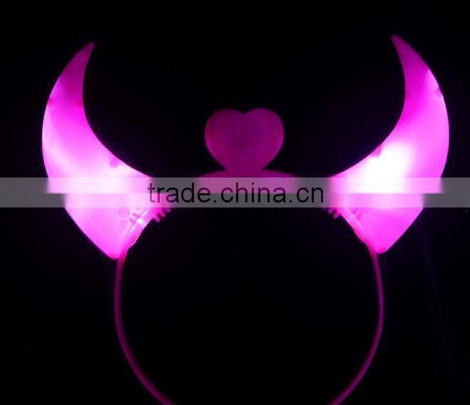hot sale LED Hair Accessories Flash Ox horn Hairpin Headband for Halloween Party crazy party