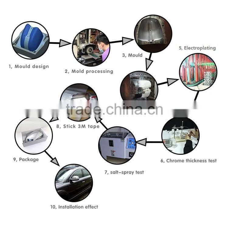 Chrome plating on plastic side mirror cover for 2008 2009 2010 2011 Audi A5 A4 A3 A6