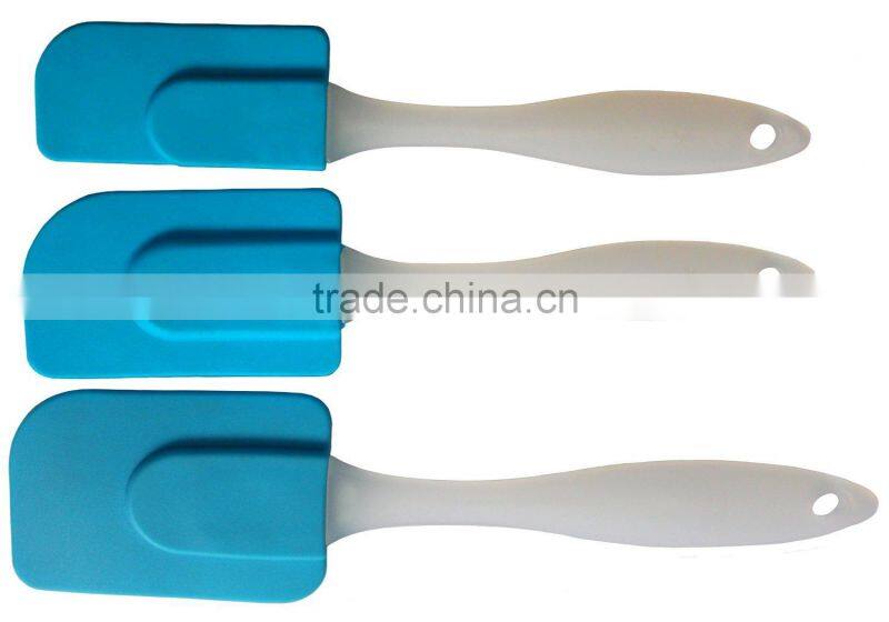 Silicone Spatula Set Blue - 3 pieces colourful kit with small & mini size and short & narrow handle