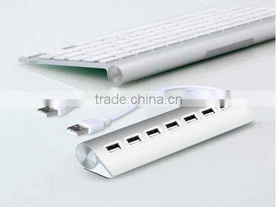 China origin premium aluminum casing 7 port usb 2.0 hub