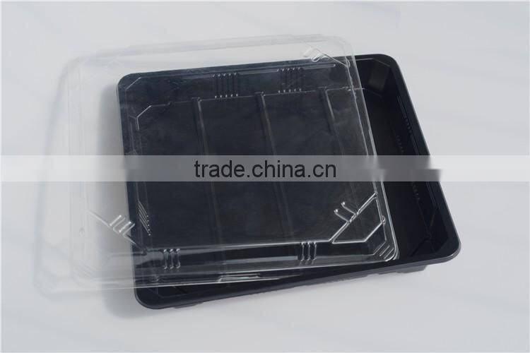 SM1-3114Black Disposable Rectangular Food Tray with Lid