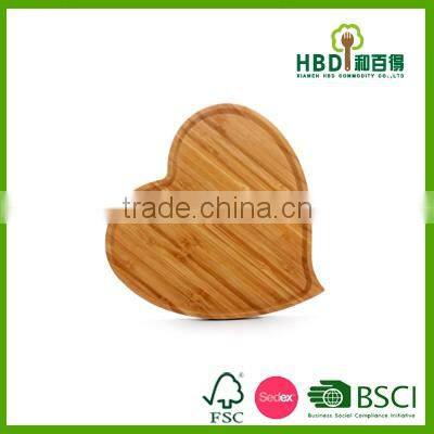 New Design heart shape bamboo Serving Tray, bamboo serving Plate