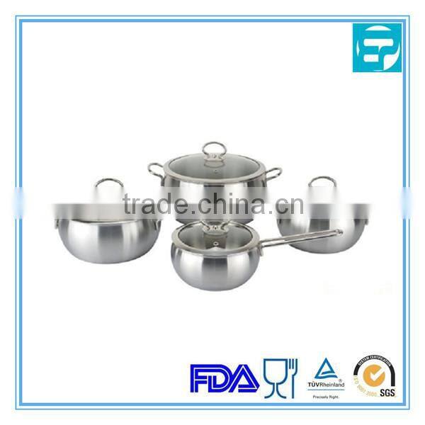 8 pcs Luxurious tri-ply cookware set with apple shape