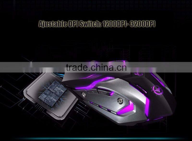 USB Wired Gaming Mouse with Macro Definition Function 4 Colors Breathing Variable Lighting