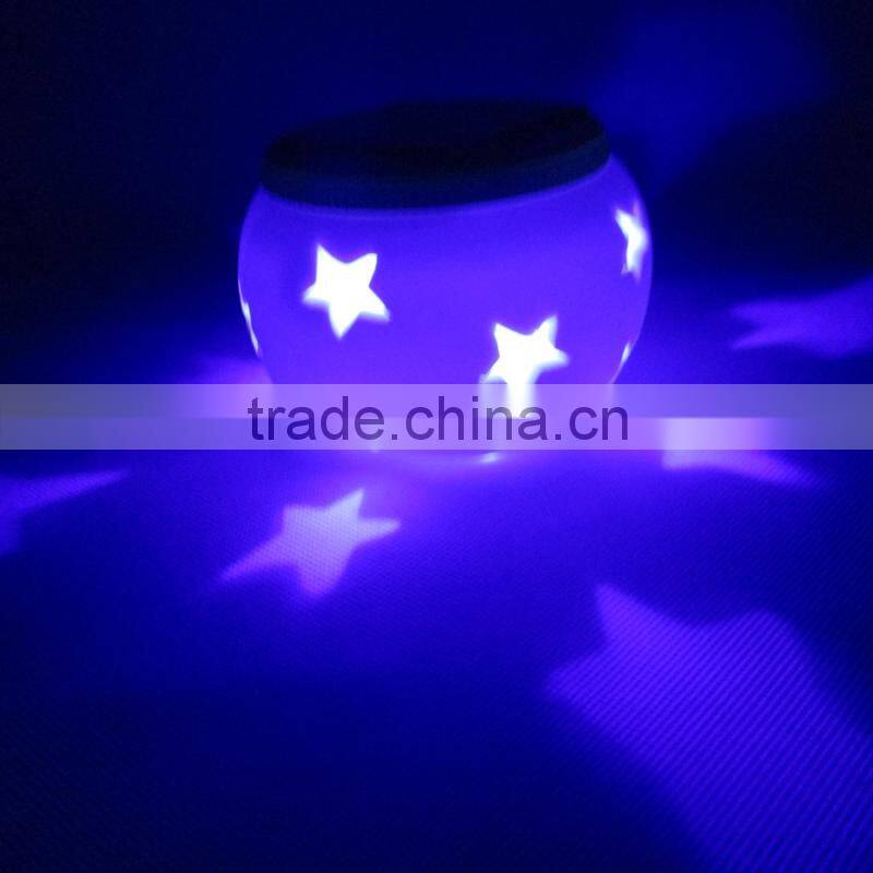 2015 New Style Ceramics Vat Shape Star Projector Solar Light