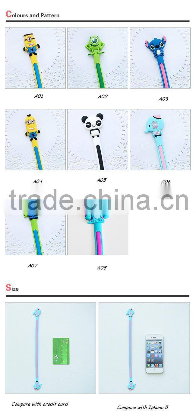 Cartoon Design Cute Cable Tie Cord Organizer Earphone Wrap Winder/ Fixer Holder/cord Manager/cable Winder