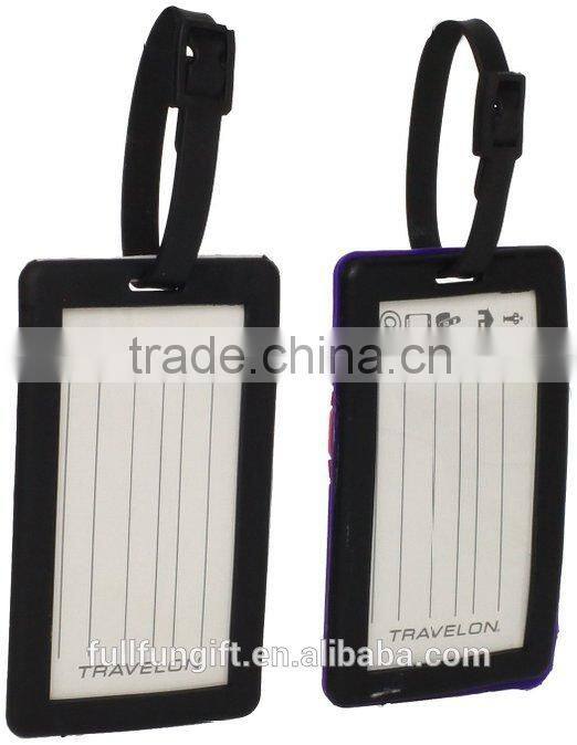 Fashion travelling airplane silicone silicone rubber tags with Genuine Leather Strap