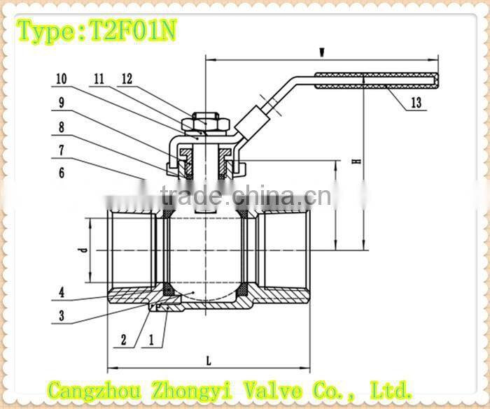 2pc stainless steel full port screw ends xd ball valve