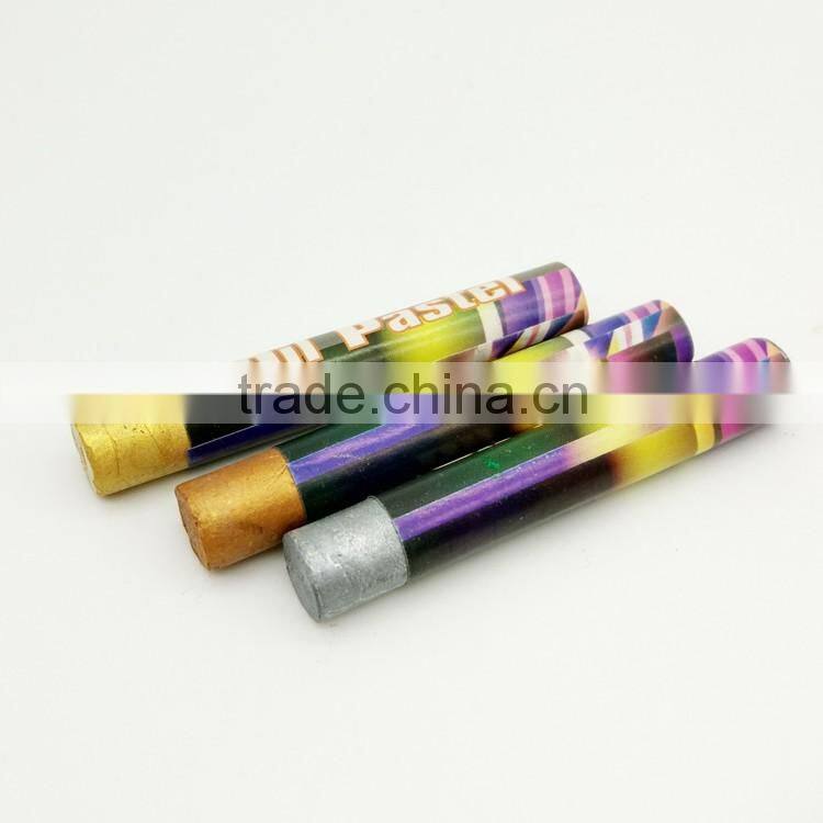 Palm color oil pastel painting chalk in bulk,wholesale high quality non toxic gold sliver oil pastel crayon 12 colors for kids