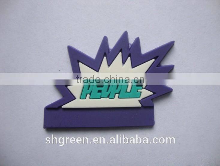 Soft company name rubber patch with sewing on