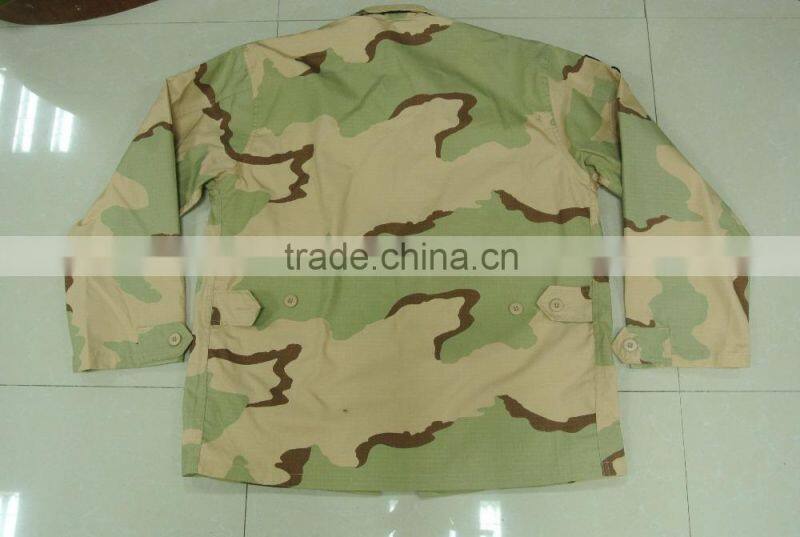 hot sale 60% cotton 40% polyester ripstop yellow tone desert camouflage USA army battle dress uniform