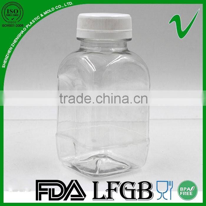 8oz clear empty plastic bottle for cold pressed juices