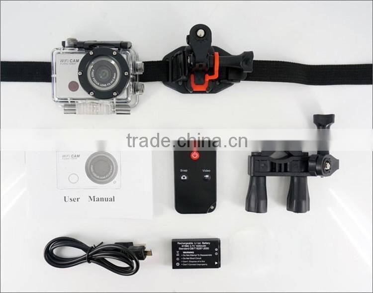 High quality waterproof wifi full hd 1080p action camera sport