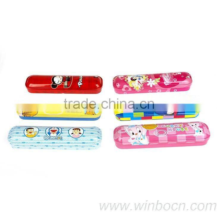 Two-layer Kids Tin cartoon students promotional Pencil Cases