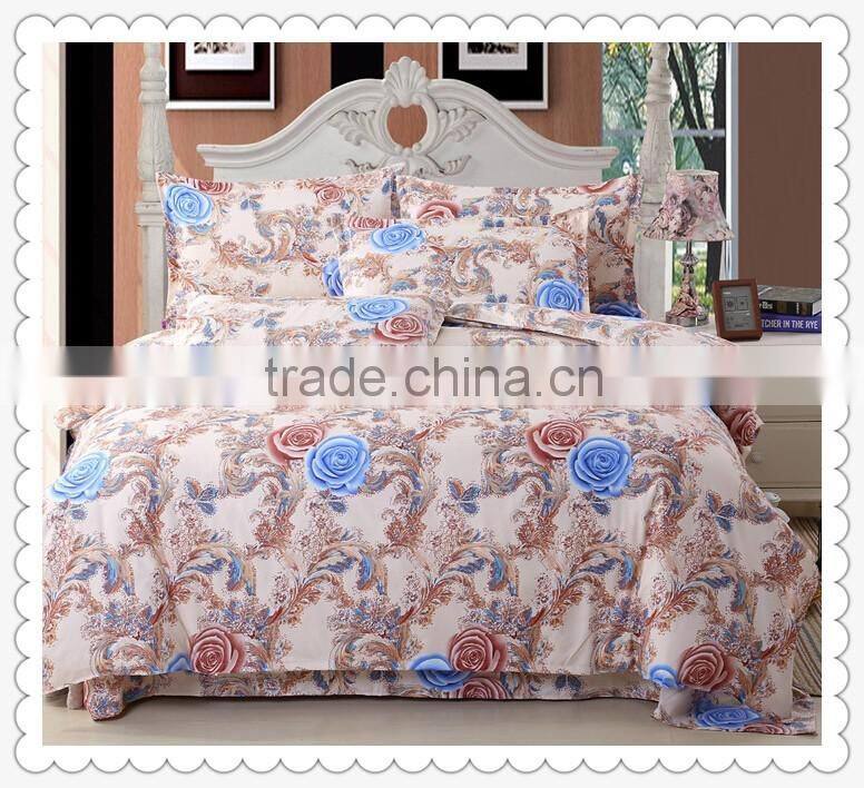 High quality 100% polyester fabric printed fabric soft fabric brushed bedsheet of china
