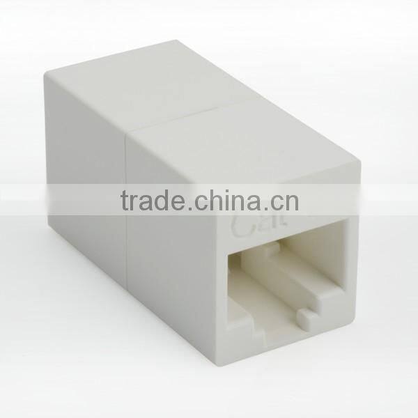 Taiwan Supplier Cat6A 180 Degree Unshielded UTP Straight In-Line Coupler