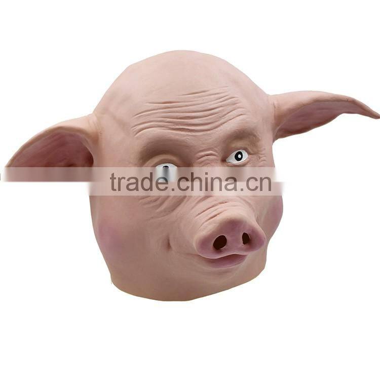 halloween costumes ugly pig head latex mask for kids girls