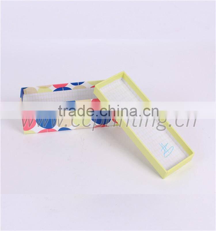 Colorful customized cardboard fashion design paper box with lid