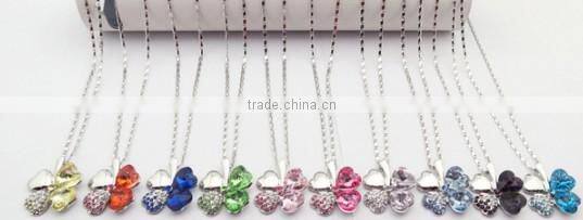 New Fashion Bib Statement Silver Plated Crystal Pendent Necklace Chain Jewellery