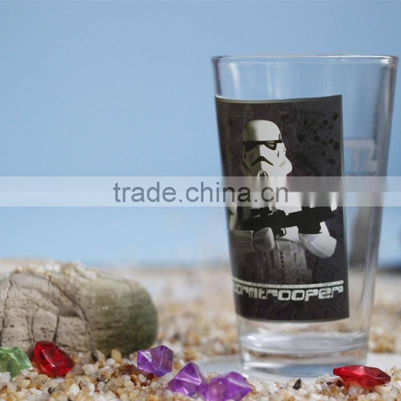 16 oz high quality customized glass cup with display