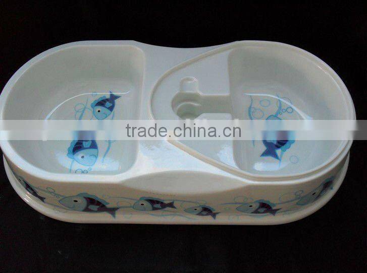 Melamine double pet dog bowl