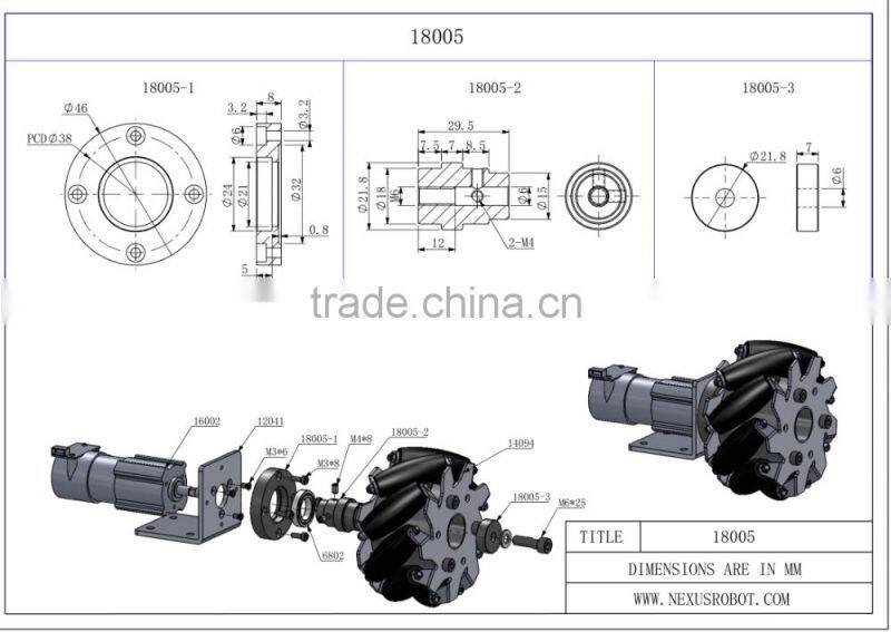 6mm 3 piece black anodized coupling sets 18005