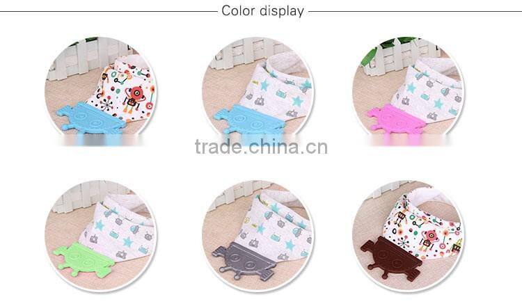 China factory wholesale pure cotton baby bibs with triangle teether