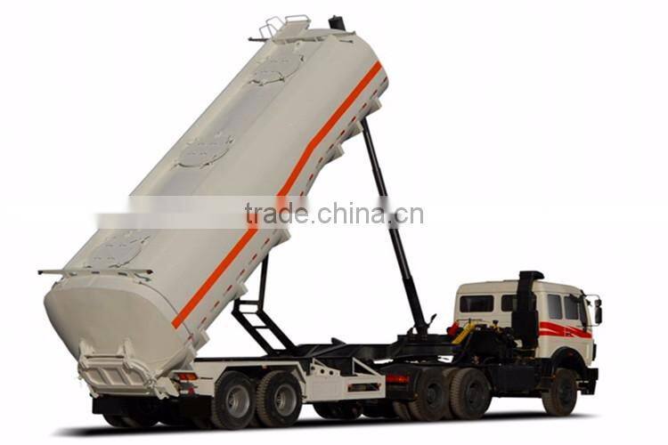 China tri-axle stainless steel fuel tank semi trailer for corrosive material transportation