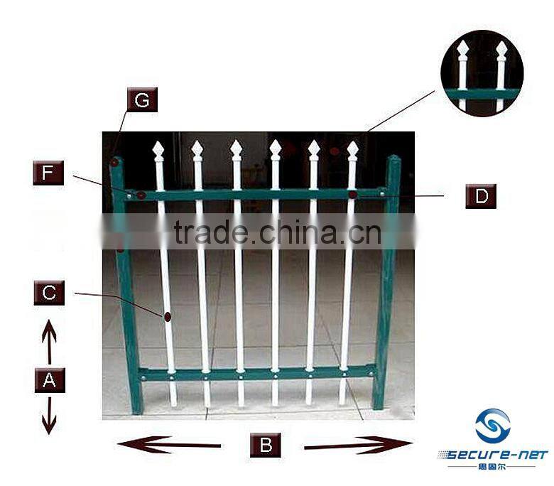 novel style steel garden railings/rails with spear top design/railings for villa used