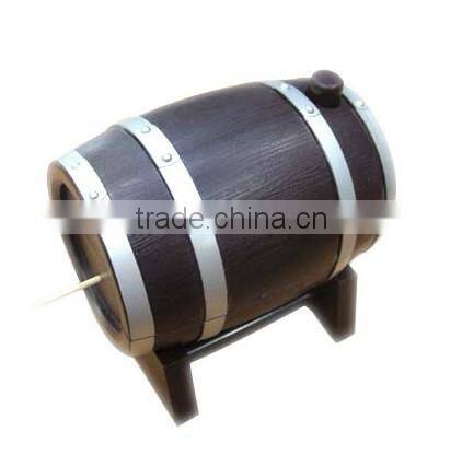 creative wine barrel designer toothpick holder box case