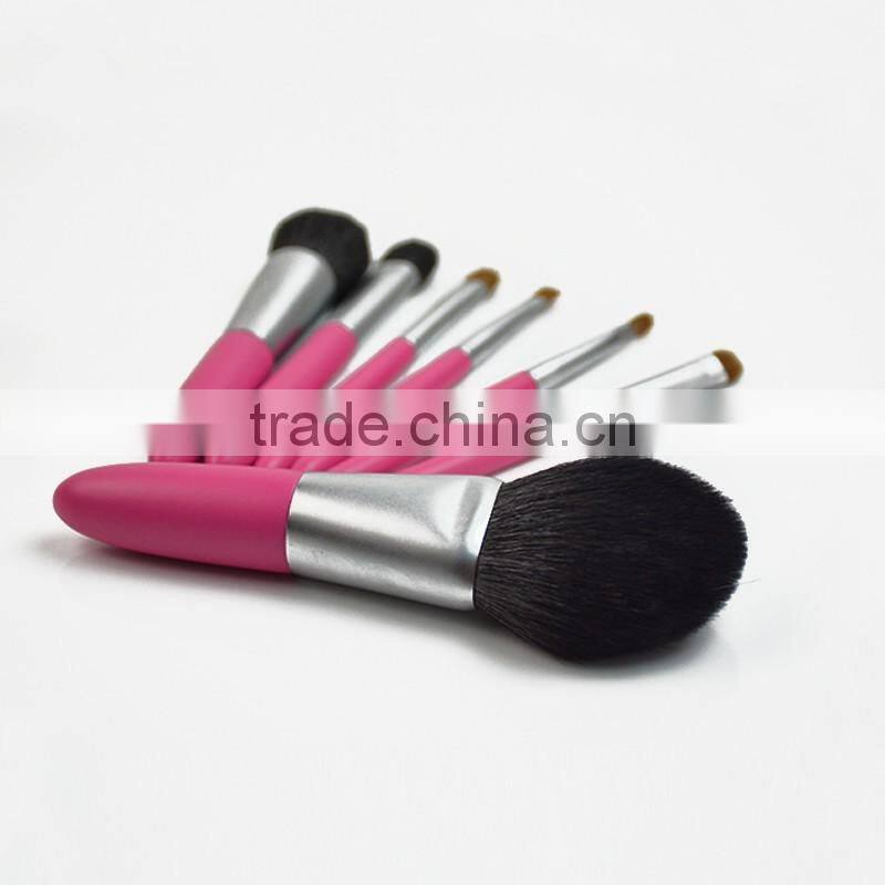 Factory OEM Different types of makeup brushes 6pcs top quatity with goat hair
