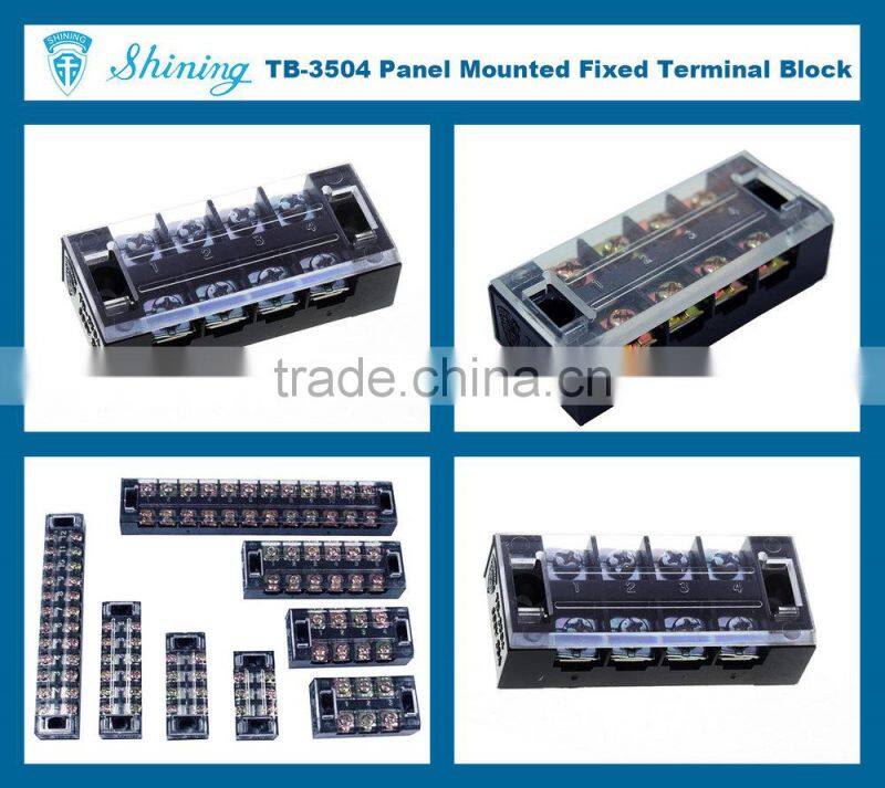 TB-3504 Fixed Type 35A 4 Pole Wago Screw Terminal Block Connector