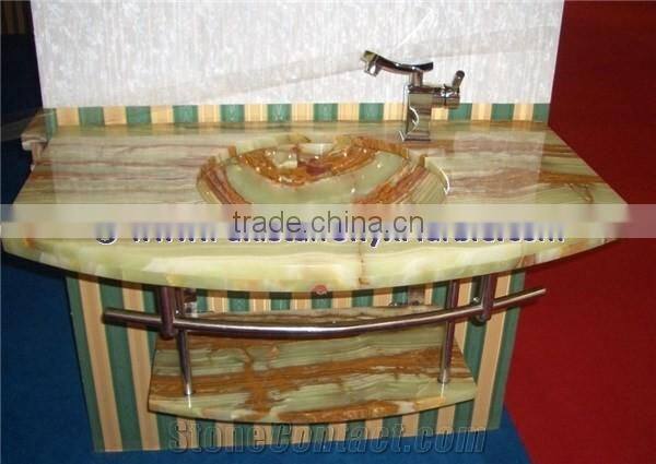 CUSTOM DESIGN ONYX BATHROOM COUNTERTOPS