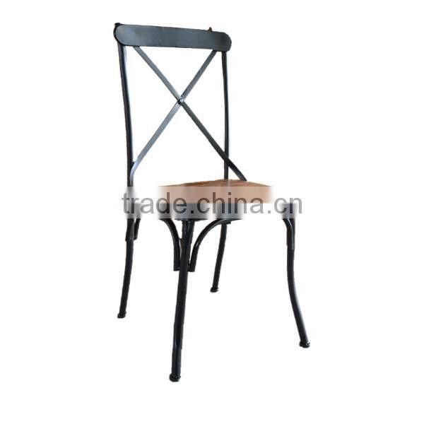 metal x cross back dining chair