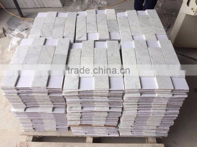 Rectangle carrara white marble mosaic tile