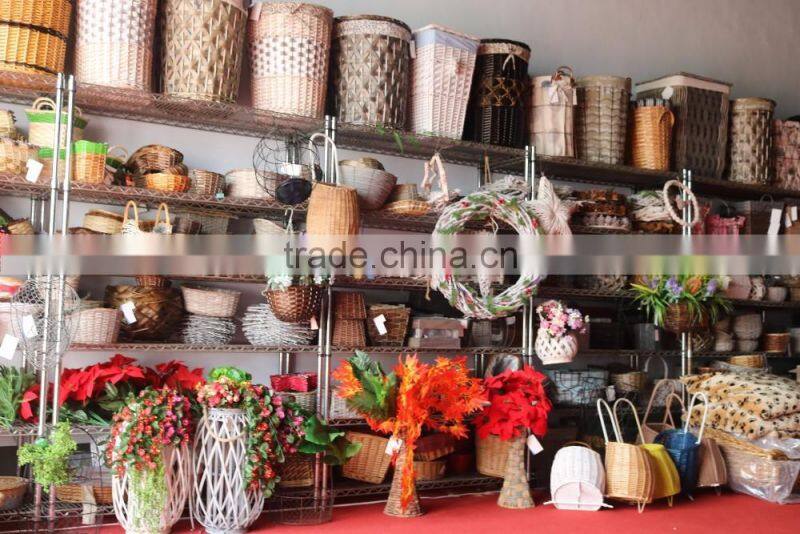 Wicker Picnic Basket Hamper Carry-on CARRY HANDLE Storage Baskets