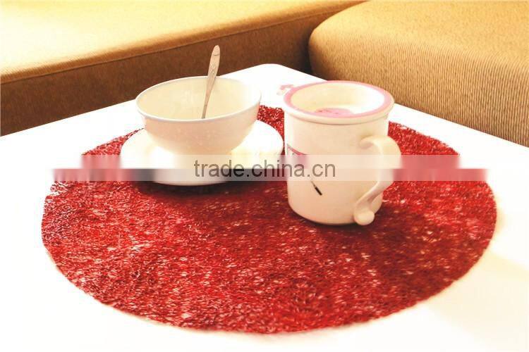 Round PVC Woven, Indoor/Outdoor Placemat, Set of 12, Many Colors