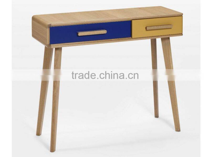 Factory Supply Home Use English Oak Wood Veneer Console Table For Sale
